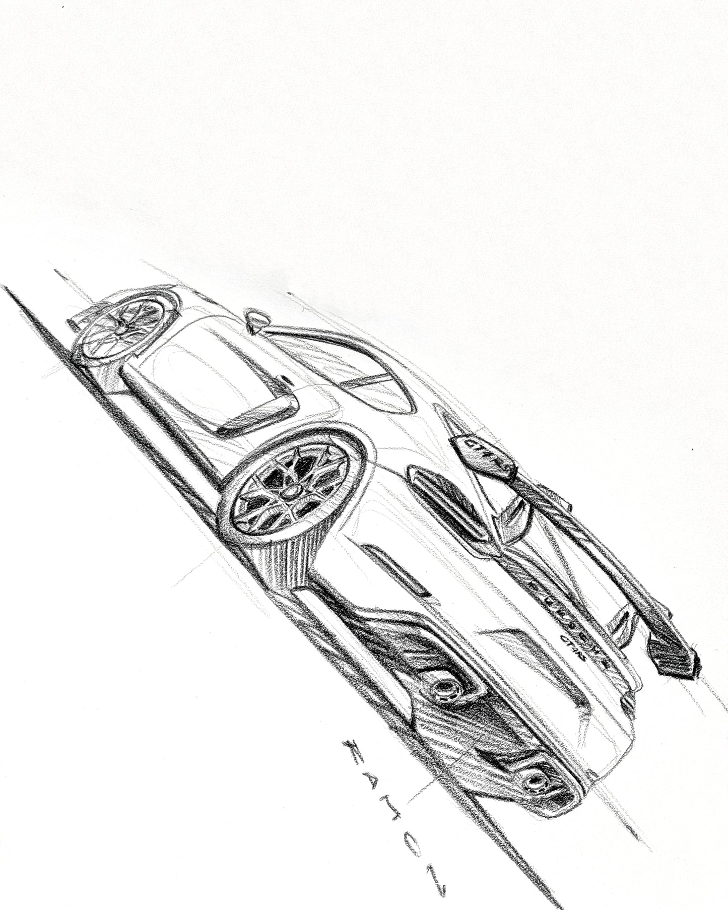 Ramon Bäurle "PORSCHE 718 GT4 RS" 30x40cm