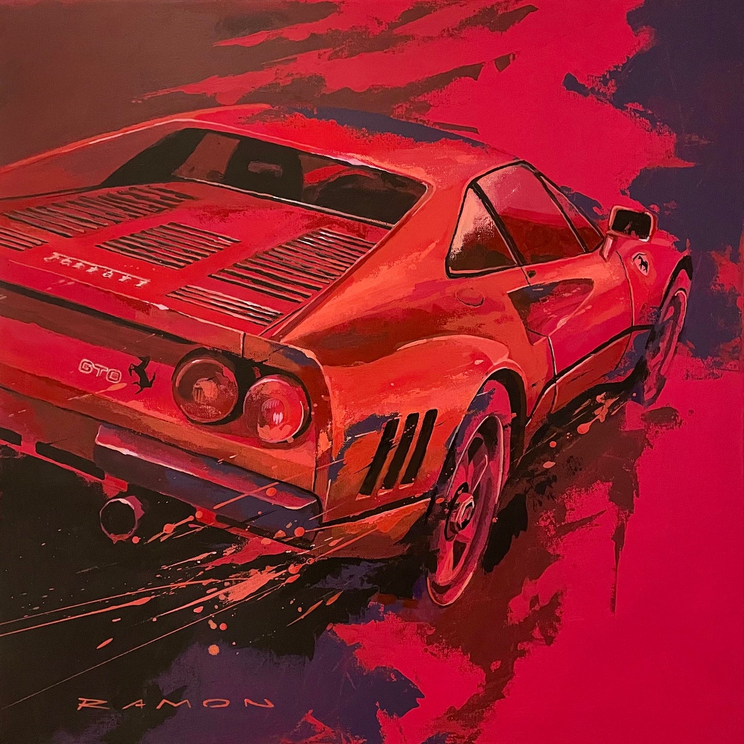 Ramon Bäurle "FERRARI 288 GTO" 60x60cm