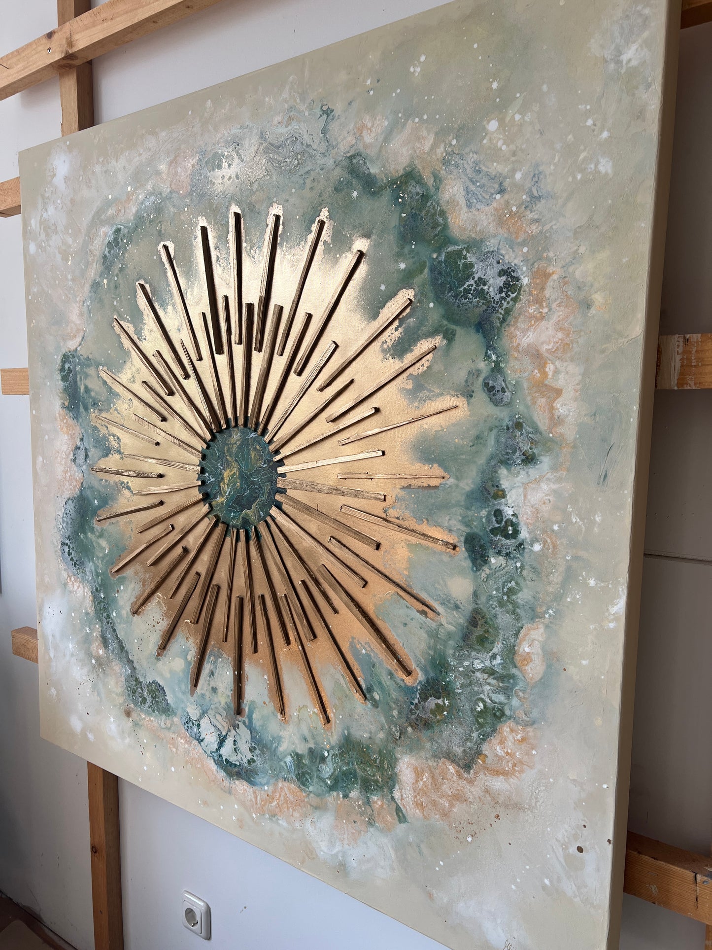 Melanie Lengowski "OCEAN SUN" 120x120 cm