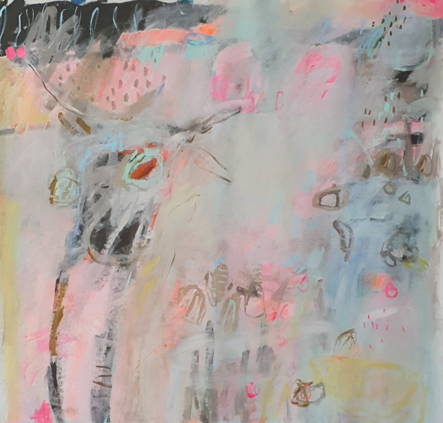 Jutta Widrinsky "WAITING TO BE FED I" 100x100 cm