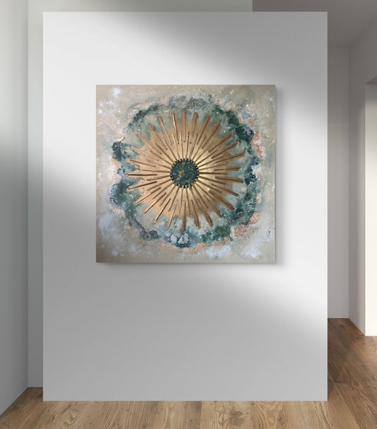 Melanie Lengowski "OCEAN SUN" 120x120 cm