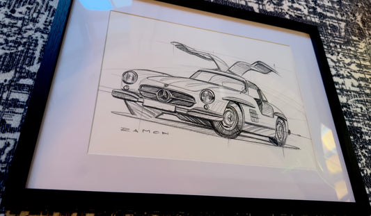 Ramon Bäurle "300SL Gullwing" 30x40cm