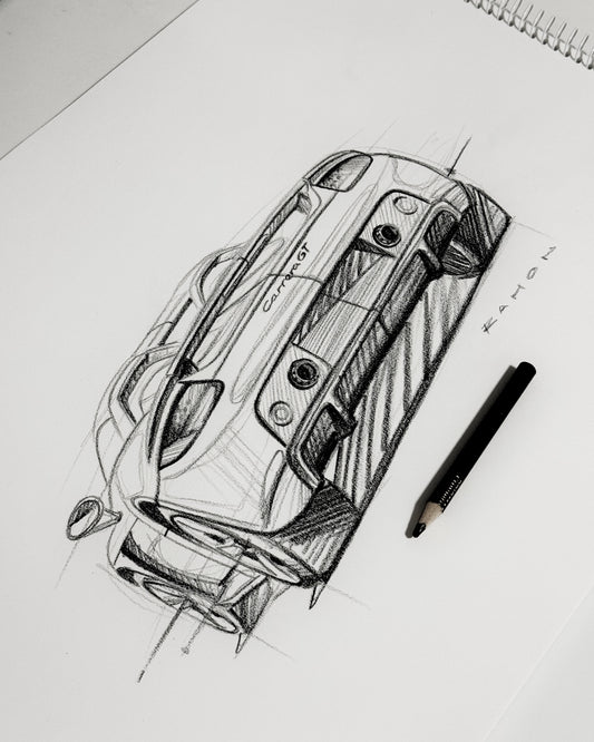 Ramon Bäurle "PORSCHE CARRERA GT" 30x40cm