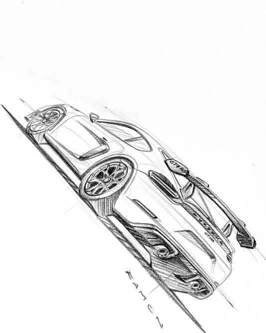 Ramon Bäurle "PORSCHE 718 GT4 RS" 30x40cm