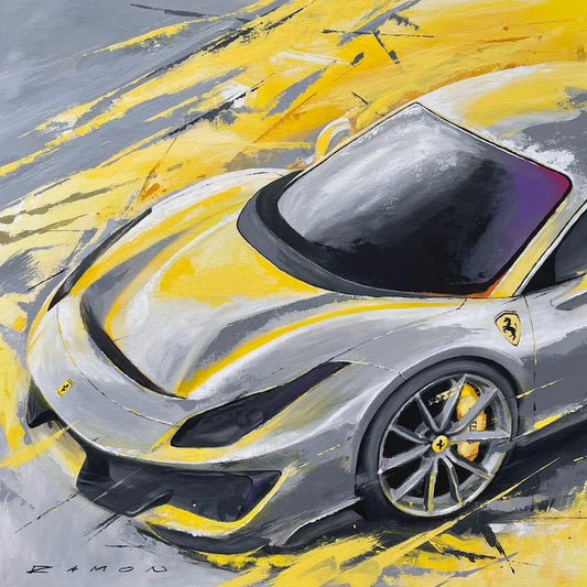 Ramon Bäurle "FERRARI 488 PISTA" 80x80cm