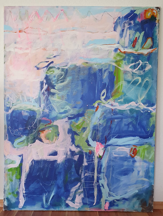 Jutta Widrinsky "BLUE CLIFF" 120x90 cm
