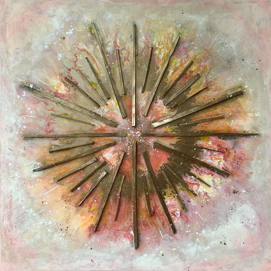 Melanie Lengowski "SUMMIT GLOW" 120x120 cm