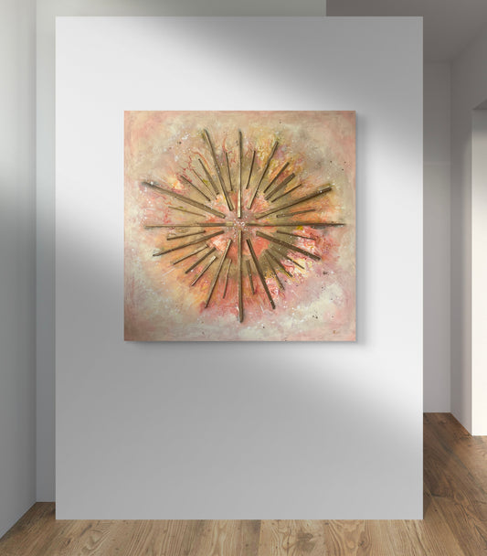 Melanie Lengowski "SUMMIT GLOW" 120x120 cm