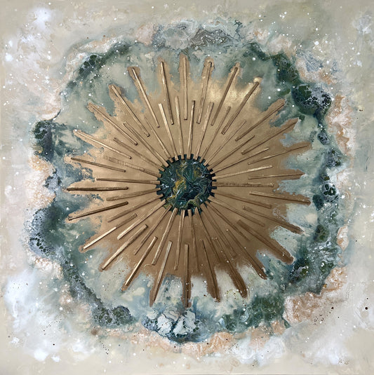 Melanie Lengowski "OCEAN SUN" 120x120 cm